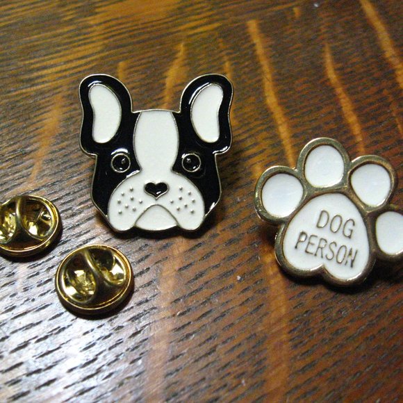 🐶 Dog Lover Person Lapel Pins Set (2) - Picture 2 of 4